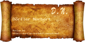 Dörfler Norbert névjegykártya