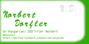norbert dorfler business card